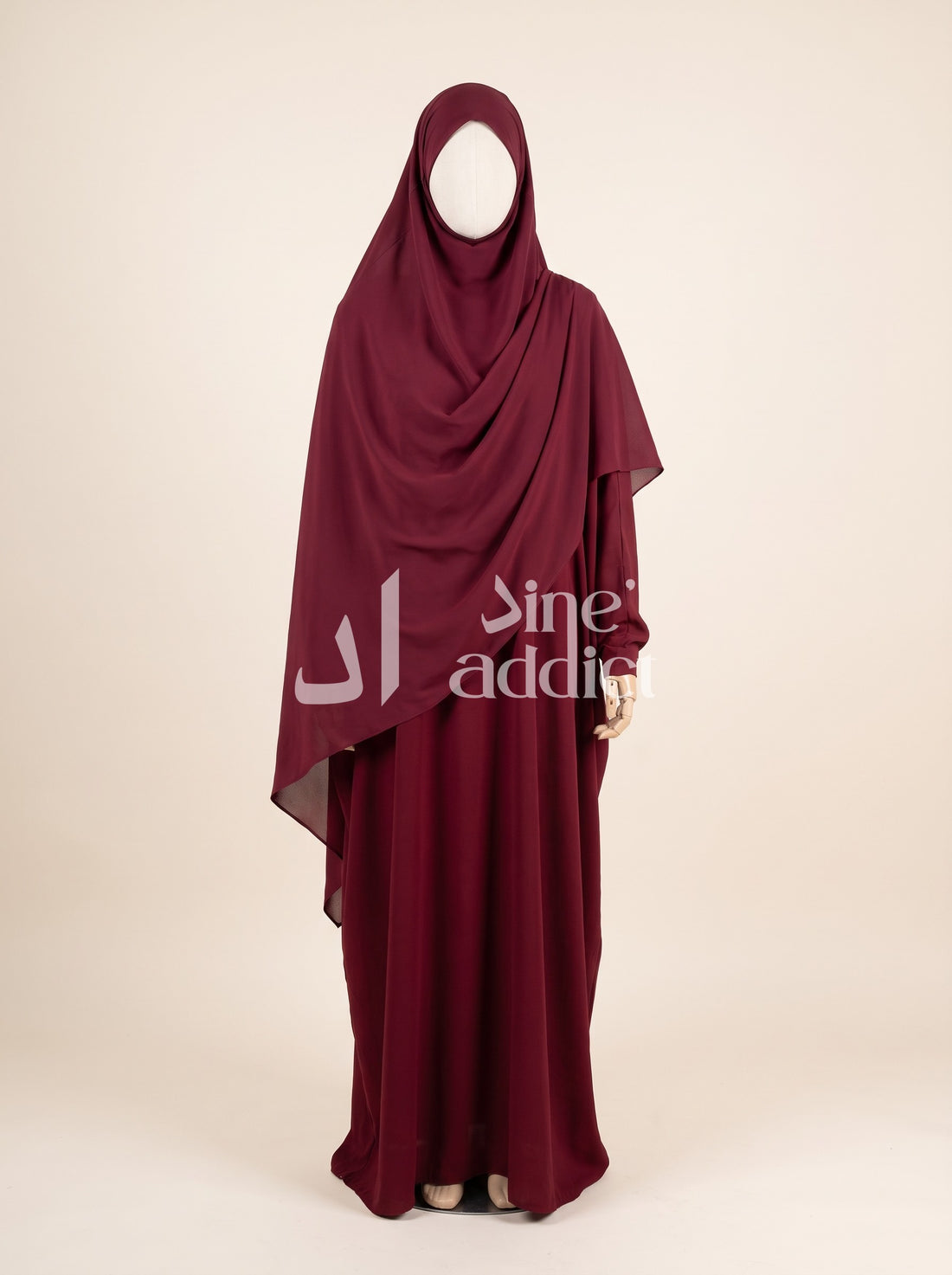 Khimar Mousseline 3 Voiles – Élégance et Confort au Quotidien, vue portée de face