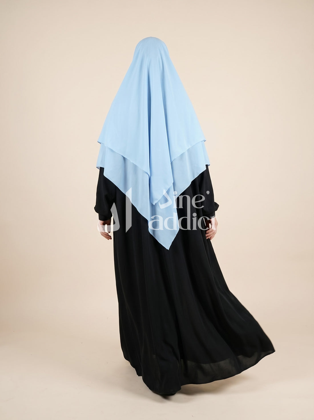 Khimar Mousseline 3 Voiles – Élégance et Confort au Quotidien, vue de dos