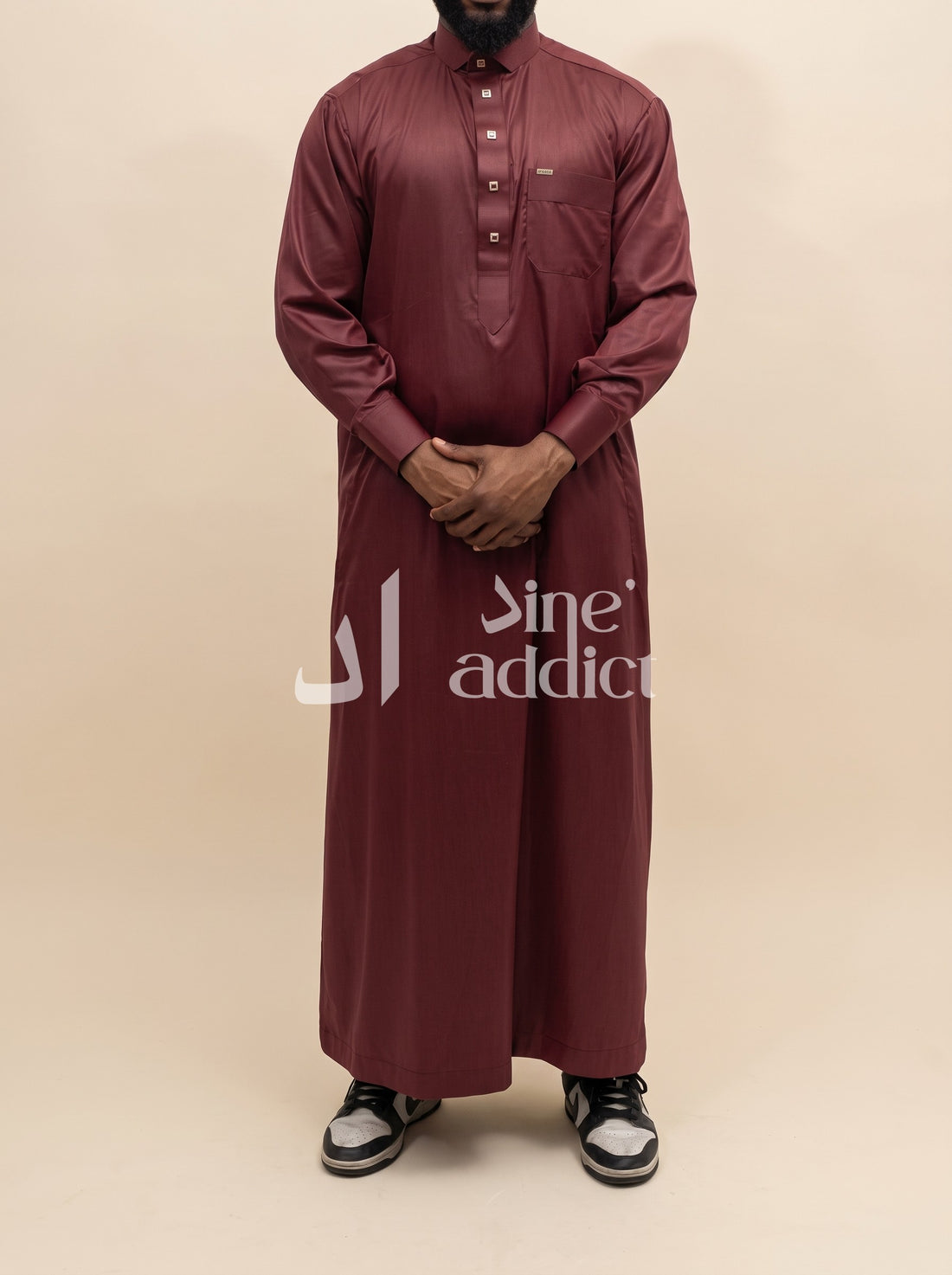 Qamis chemise Adam avec pantalon Zein, vue portée de face