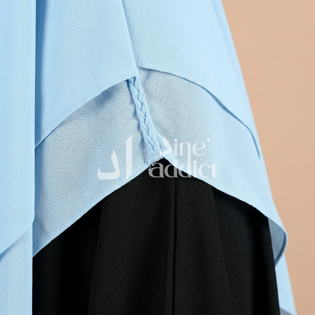 Khimar Mousseline 3 Voiles – Élégance et Confort au Quotidien, détail du tissu