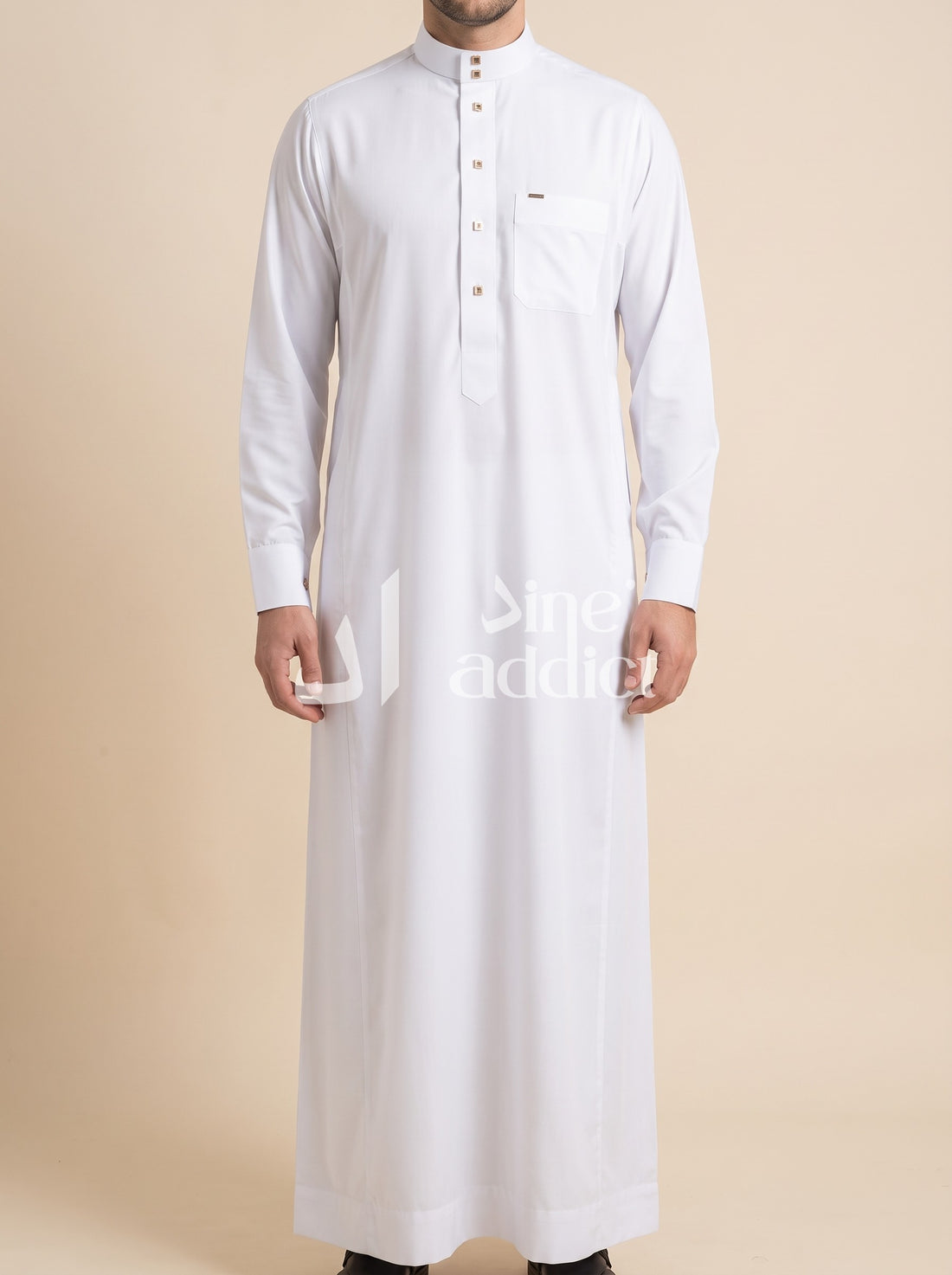 Qamis chemise Adam avec pantalon Zein, vue portée de face