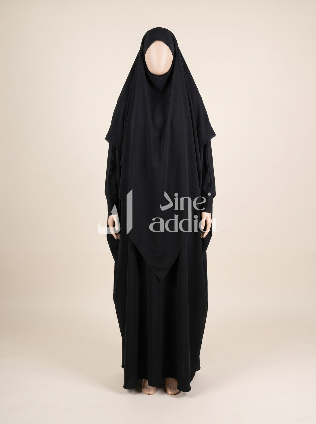 Khimar Mousseline 3 Voiles – Élégance et Confort au Quotidien, vue portée de face