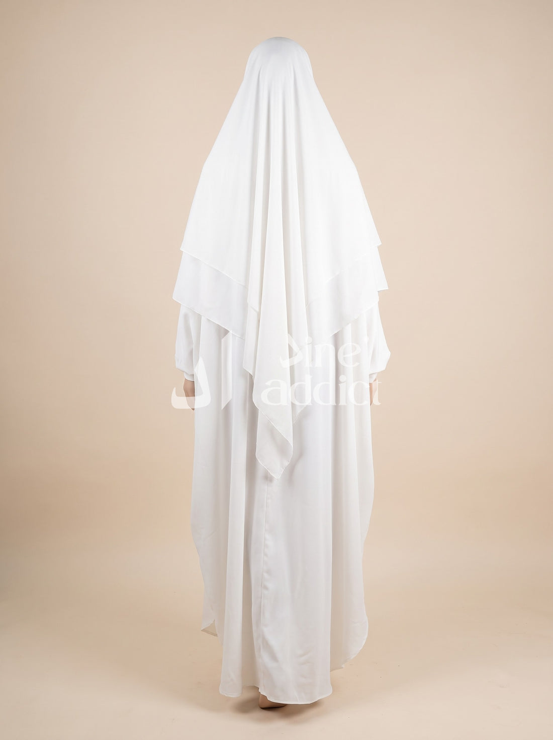 Khimar Mousseline 3 Voiles – Élégance et Confort au Quotidien, vue de dos