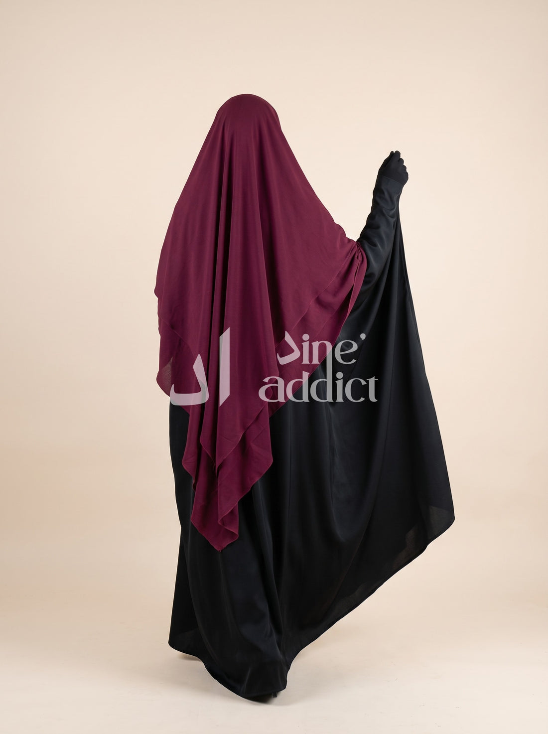 Khimar Mousseline 3 Voiles – Élégance et Confort au Quotidien, vue de dos