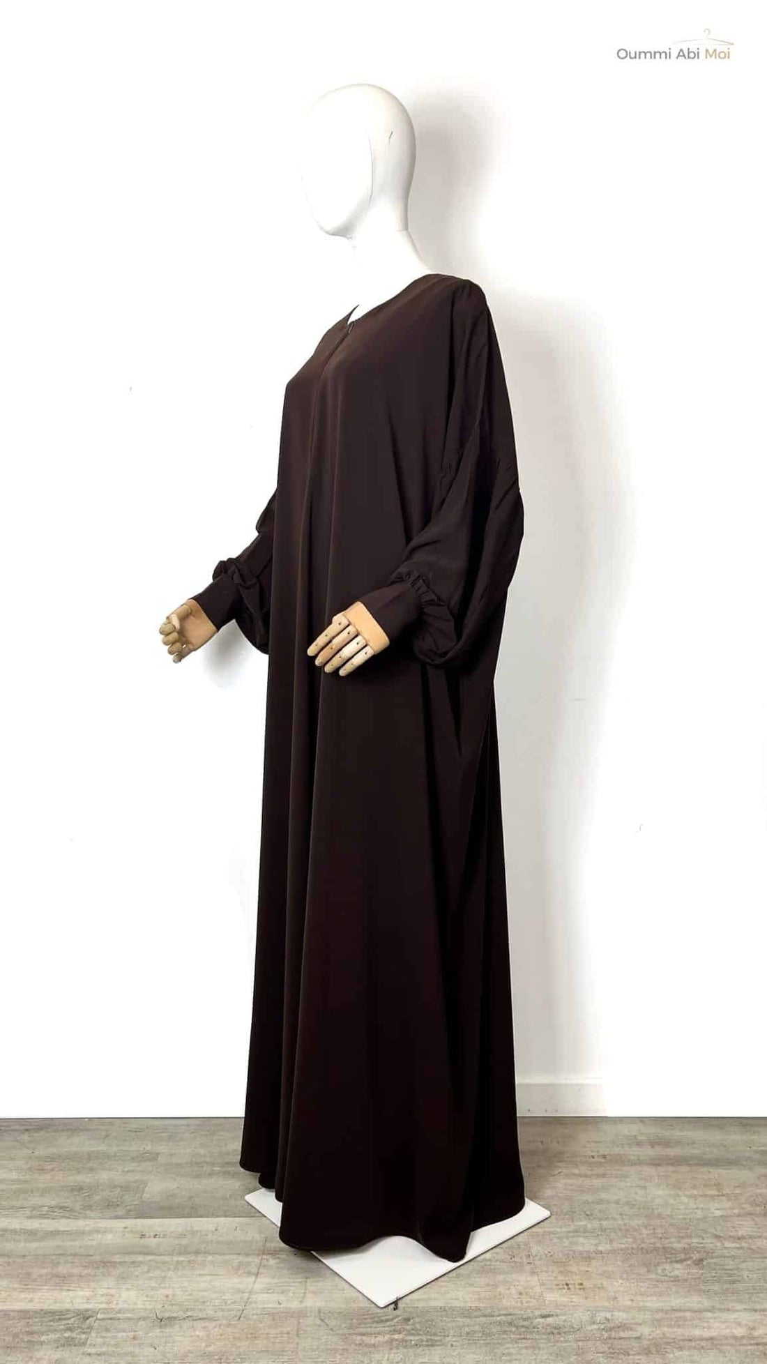 Abaya Oummi Abi Moi, Manches Bouffantes Marron