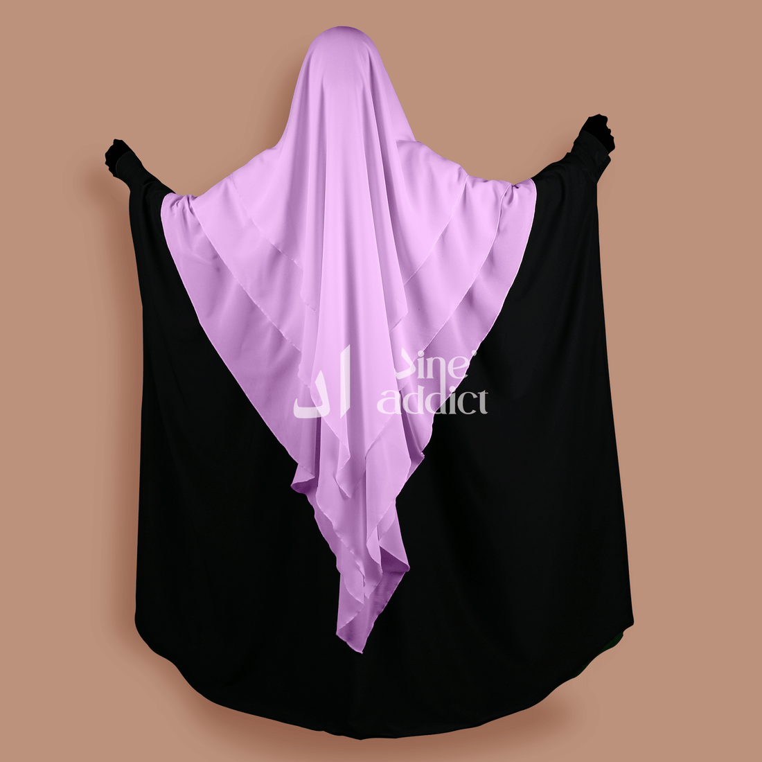 Khimar Mousseline 3 Voiles Lavande – Élégance et Confort au Quotidien