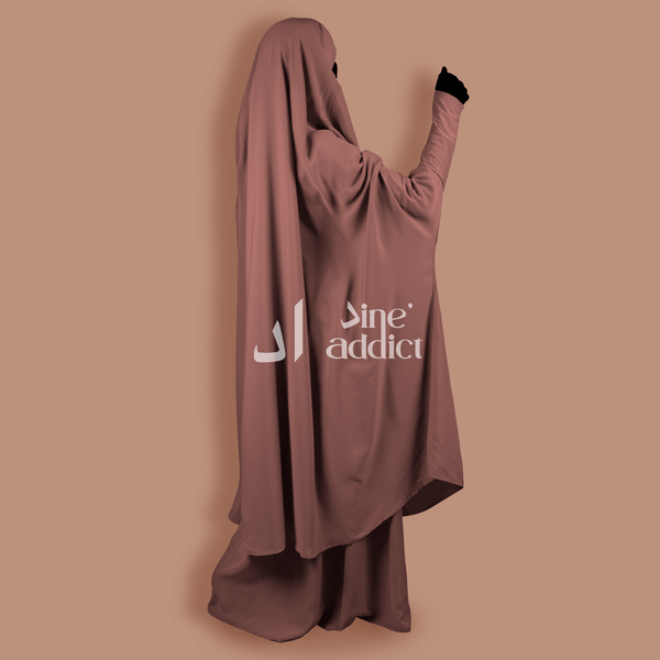 Jilbab 2 Pièces avec Manches en Lycra
