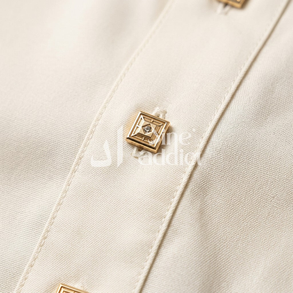 Qamis chemise Adam avec pantalon Zein, détail du tissu