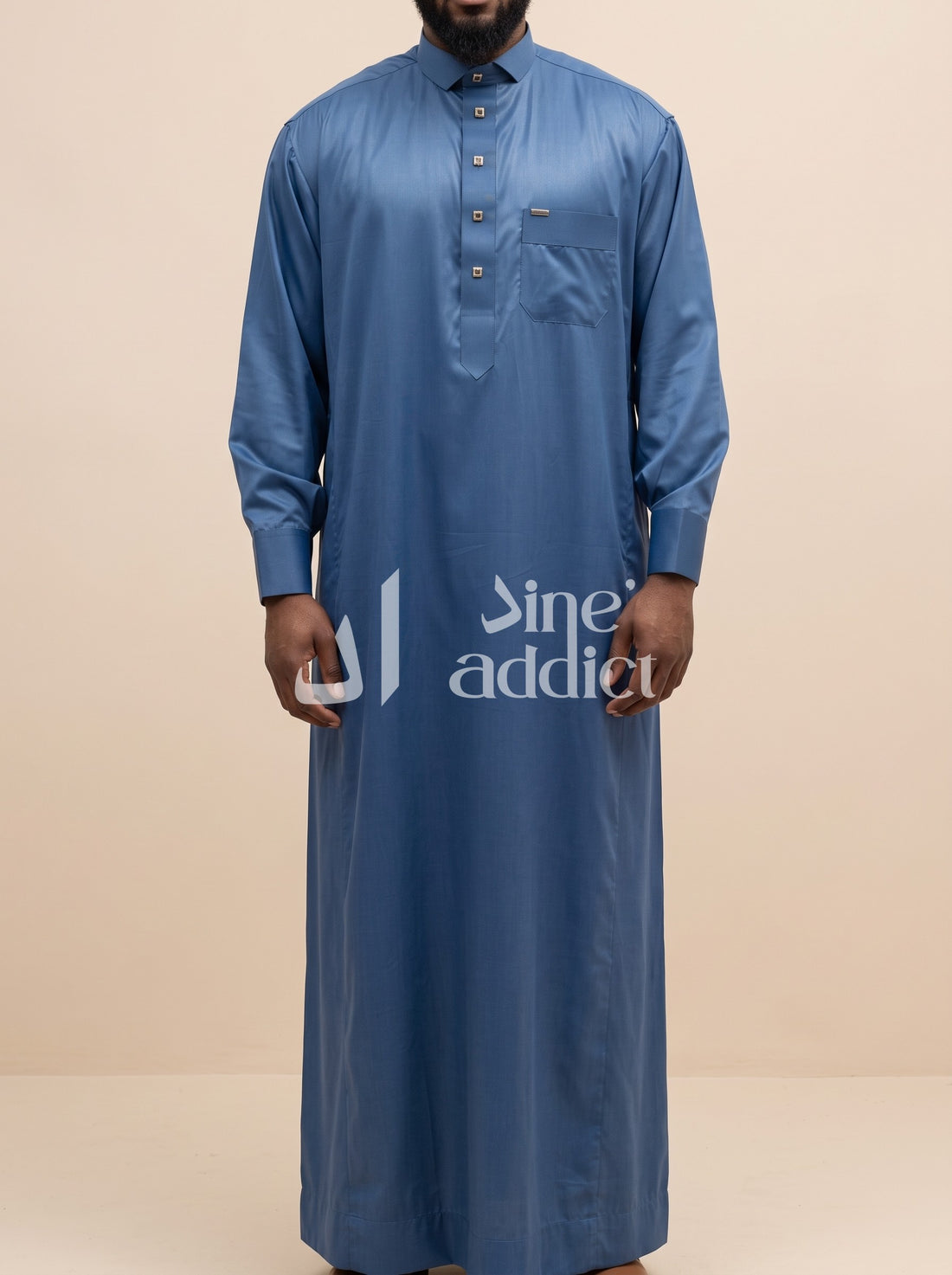 Qamis chemise Adam avec pantalon Zein, vue portée de face