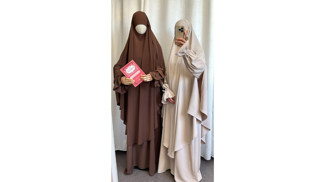 Khimar soie de medine Maxi arrondi avec fente beige