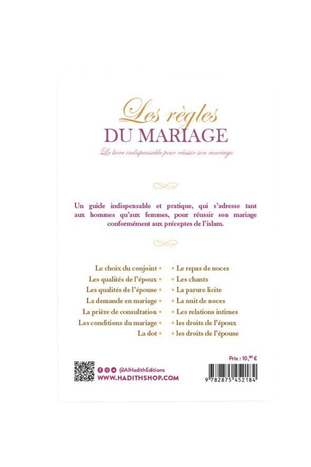 Les Règles du Mariage – Édition Al Hadith