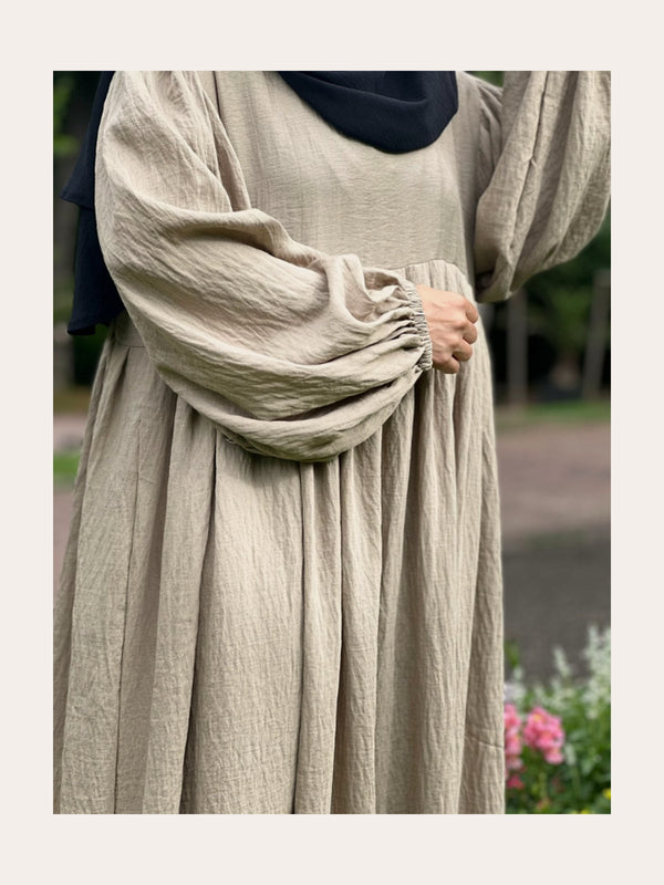 Abaya – Lin mélangé Taupe