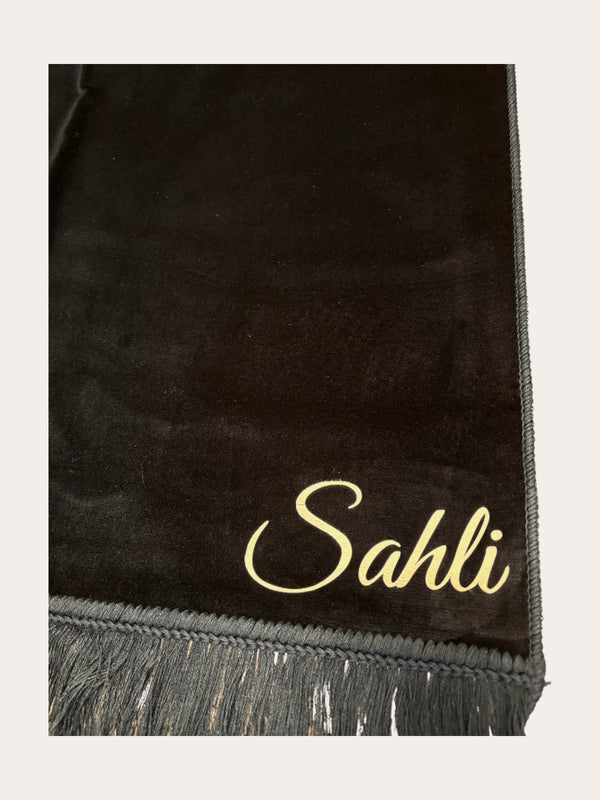 Tapis noir + Prénom personnalisé