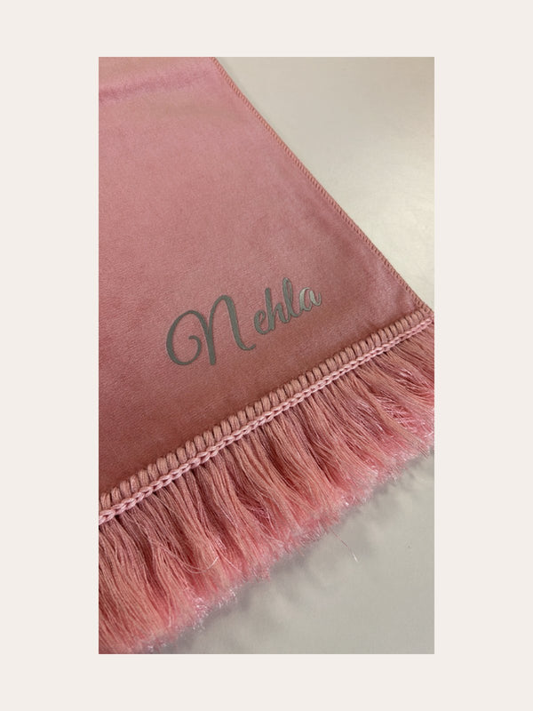 Tapis rose pâle + Prénom personnalisé